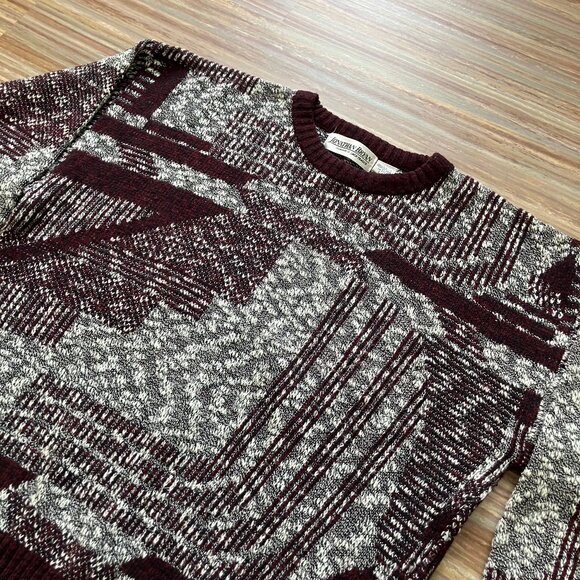 Jonathan Bryan Pullover Knit Sweater Red/Grey Textured Acrylic Vintage 90s - Picture 3 of 6